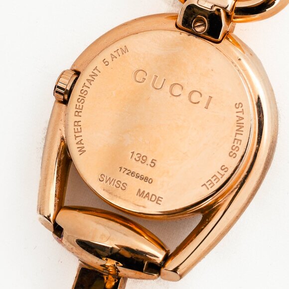 Gucci YA139507 Rose Gold Horsebit Bangle Watch - Picture 3 of 6